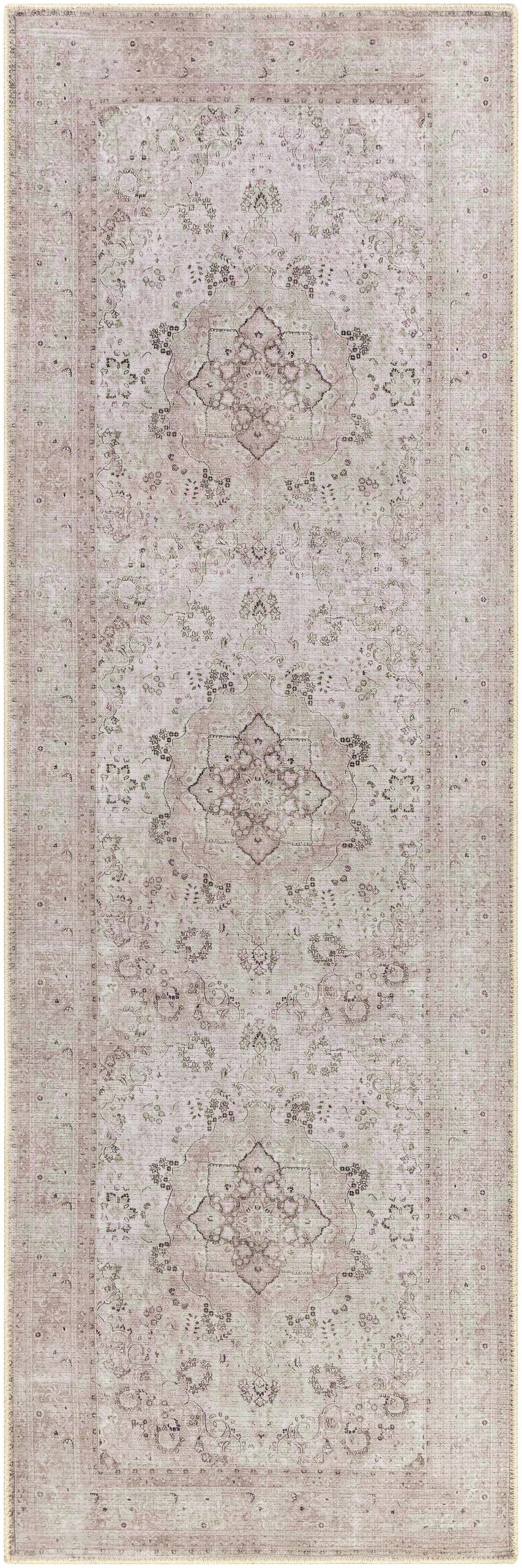 Alfombra lavable de pelo plano vintage Bethany