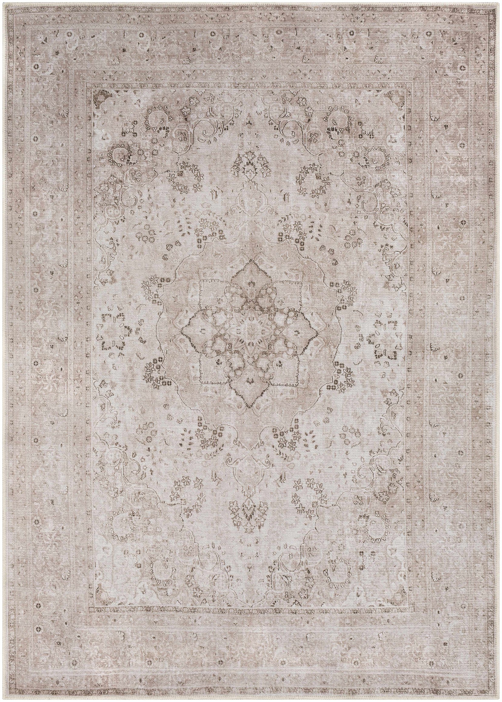 Alfombra lavable de pelo plano vintage Bethany