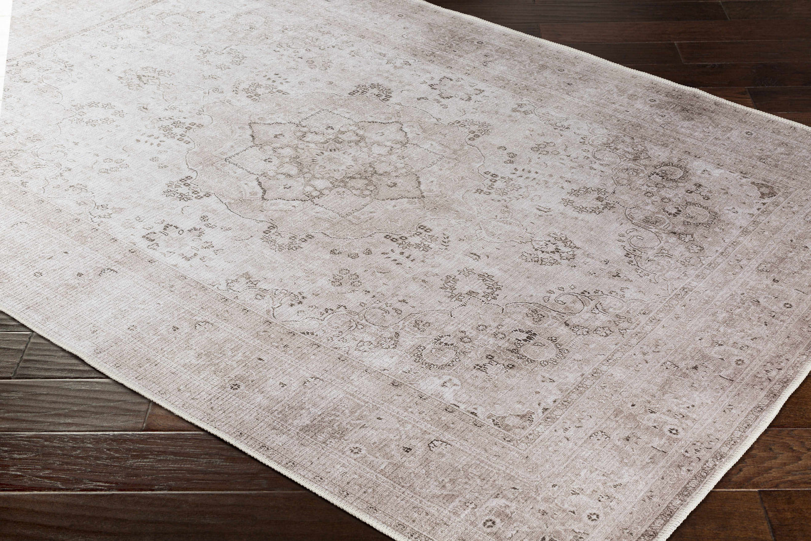 Alfombra lavable de pelo plano vintage Bethany