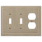 Fundición de bronce cepillado Bethany: 2 palancas/1 placa de pared dúplex
