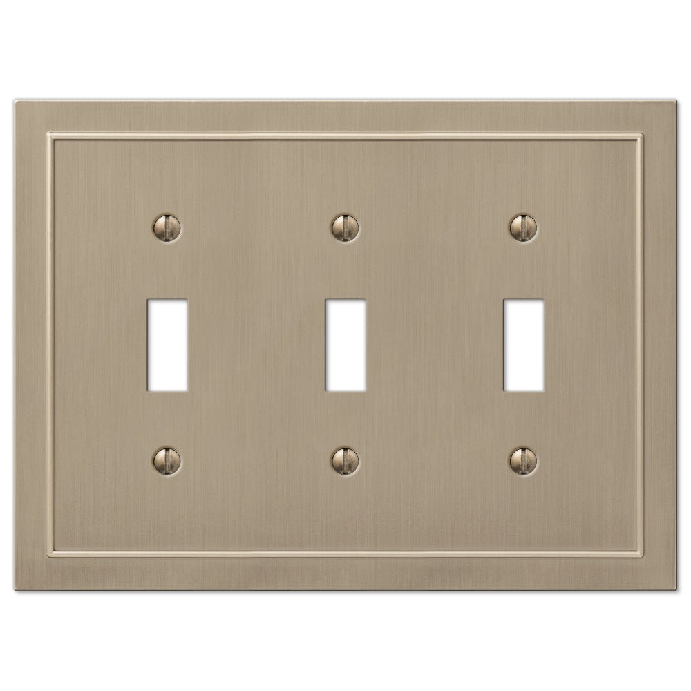 Bethany - Placa de pared de bronce cepillado fundido con 3 palancas