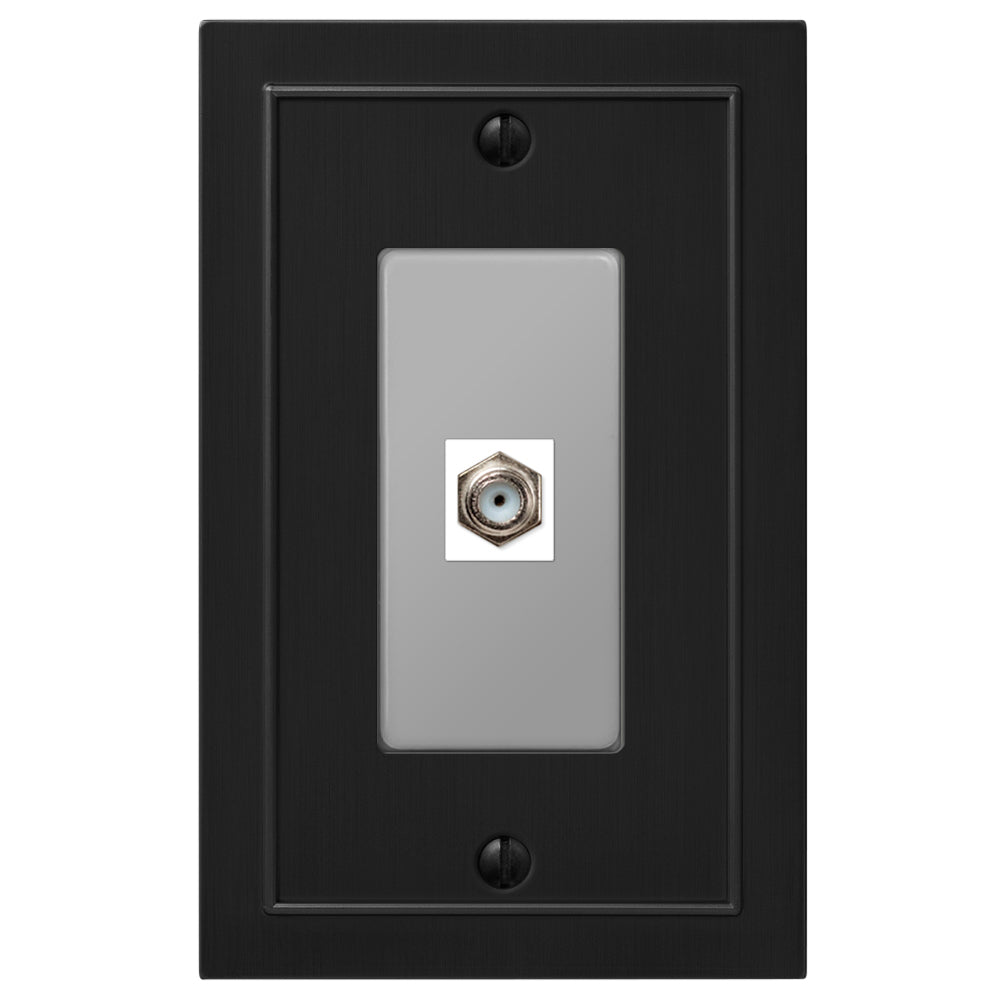 Placa de pared Bethany Matte Black Cast - 1 conector de cable