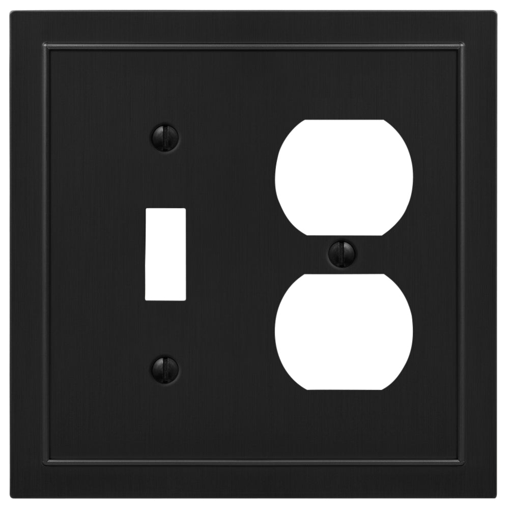 Bethany Matte Black Cast - 1 Toggle / 1 Duplex Wallplate