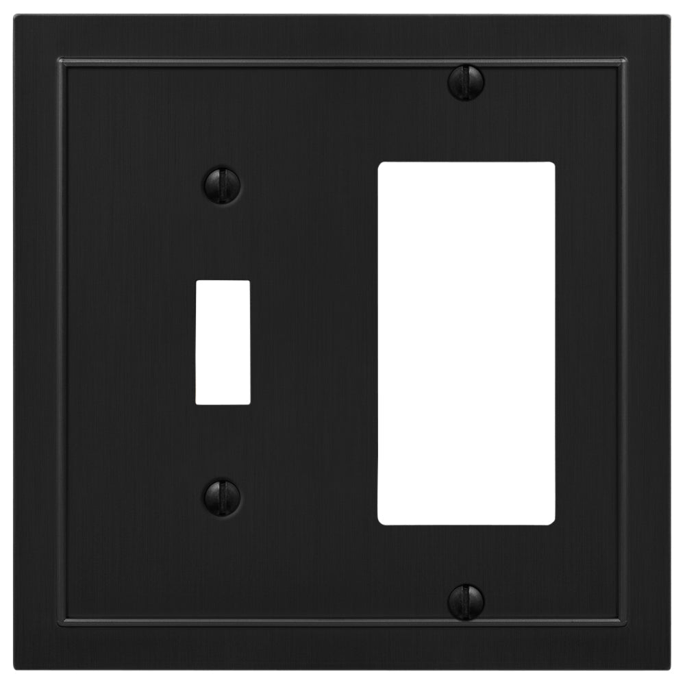 Bethany Matte Black Cast - 1 interruptor de palanca / 1 placa de pared basculante