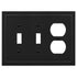 Bethany Matte Black Cast - Placa de pared con 2 interruptores y 1 dúplex