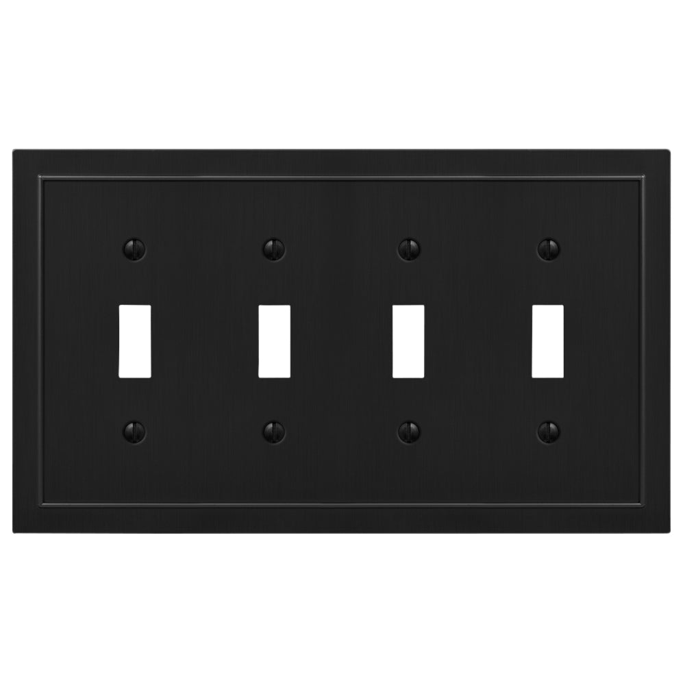 Bethany Matte Black Cast - Placa de pared con 4 palancas