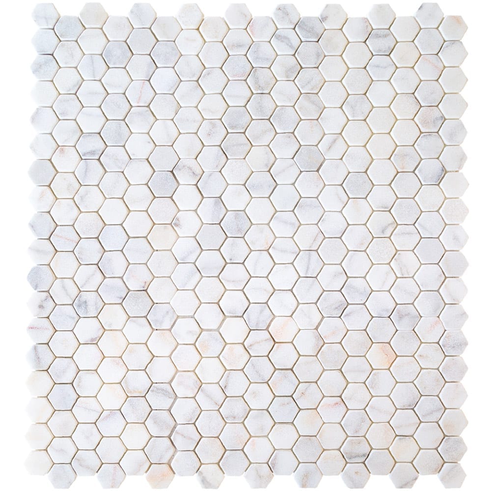 Bianco Ibiza White Marble Tumbled Mosaic Floor and Wall Tile - Livfloors Collection