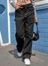 Relaxed Fit Black Cargo Pants