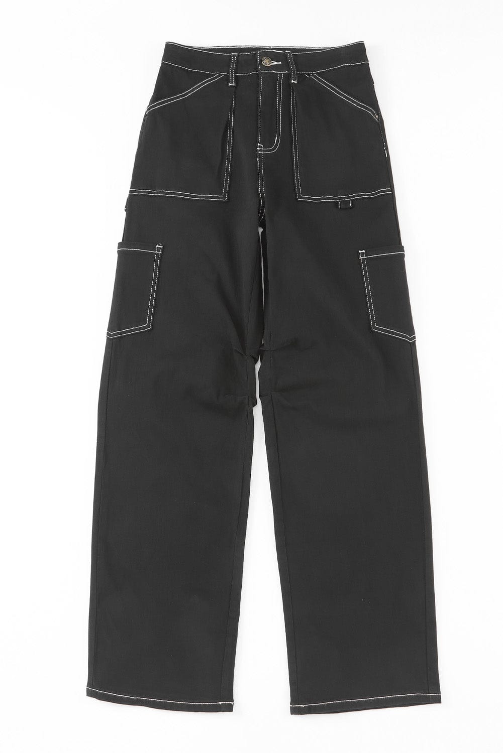 Relaxed Fit Black Cargo Pants