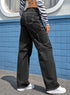 Relaxed Fit Black Cargo Pants