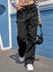 Relaxed Fit Black Cargo Pants
