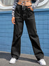Relaxed Fit Black Cargo Pants