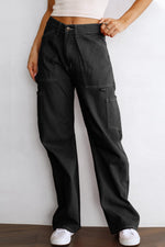 Relaxed Fit Black Cargo Pants