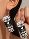 Leopard Print Coffee Cup Dangle Earrings for Coffee Lovers