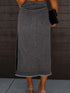 Vintage-Inspired Denim Pencil Skirt with Side Slit