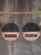 Retro Black Mama Pendant Leather Wooden Earrings