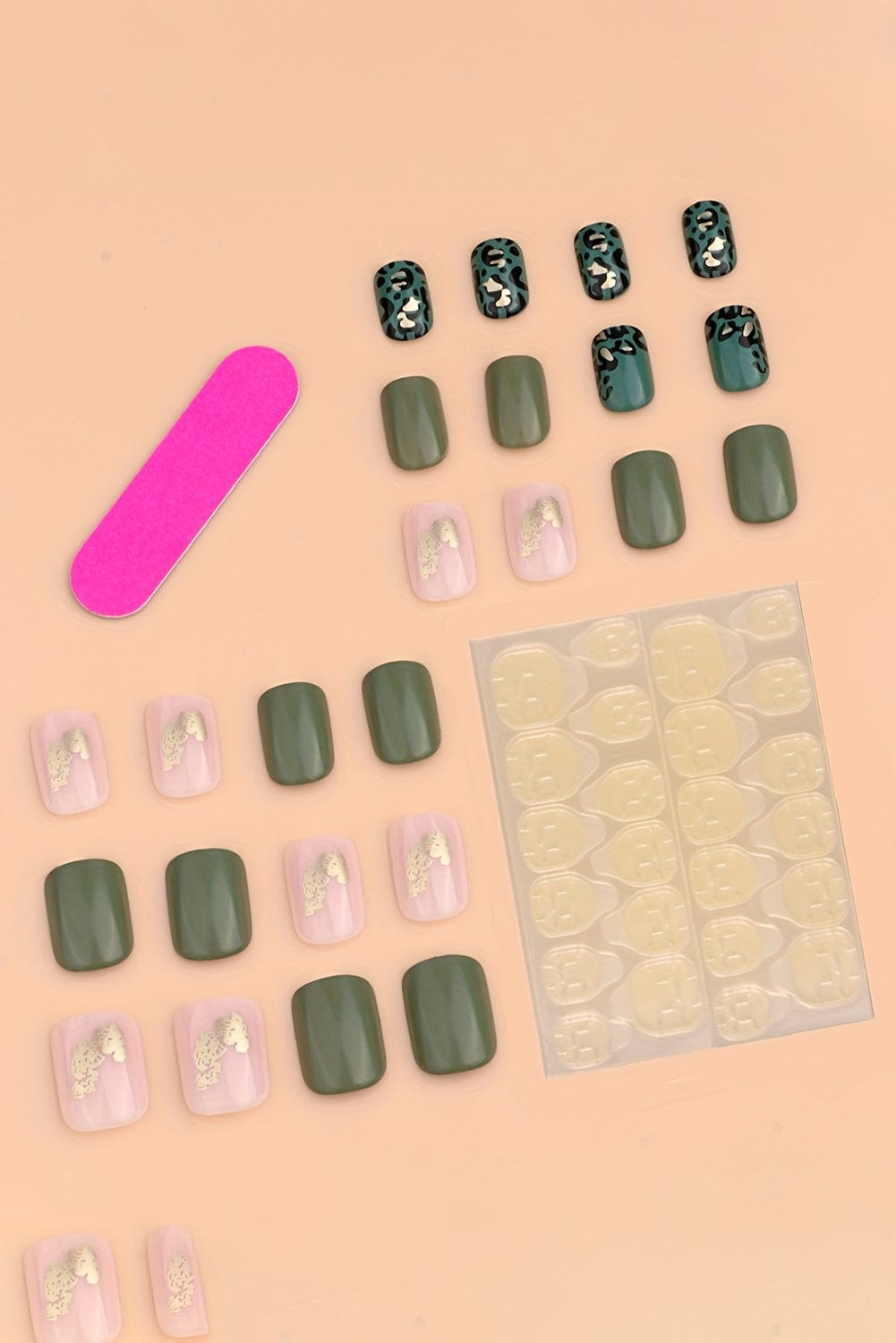 Fashionable Black and Green Leopard Foil Nail Art Sticker Set