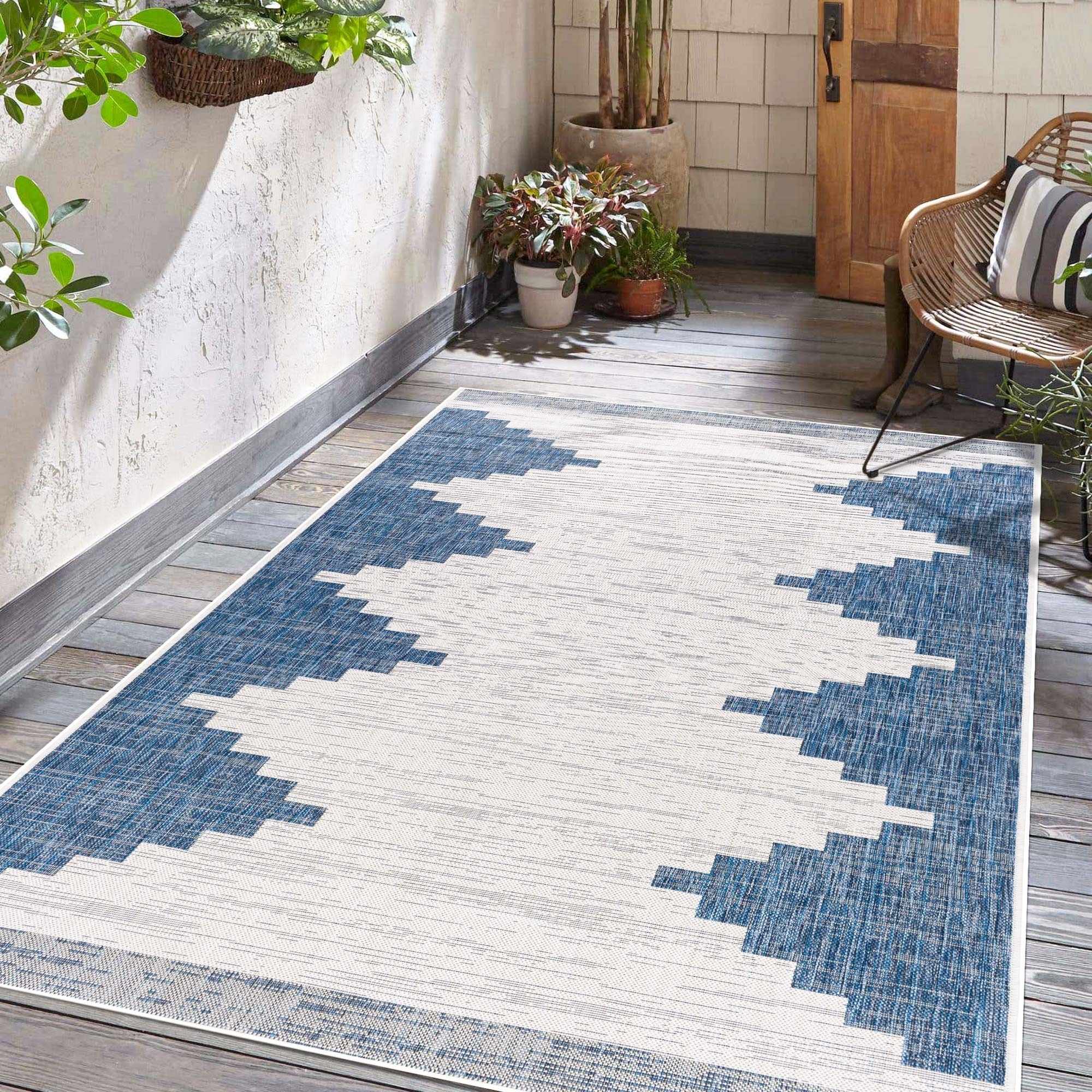 Alfombra para interior y exterior Djugun Navy