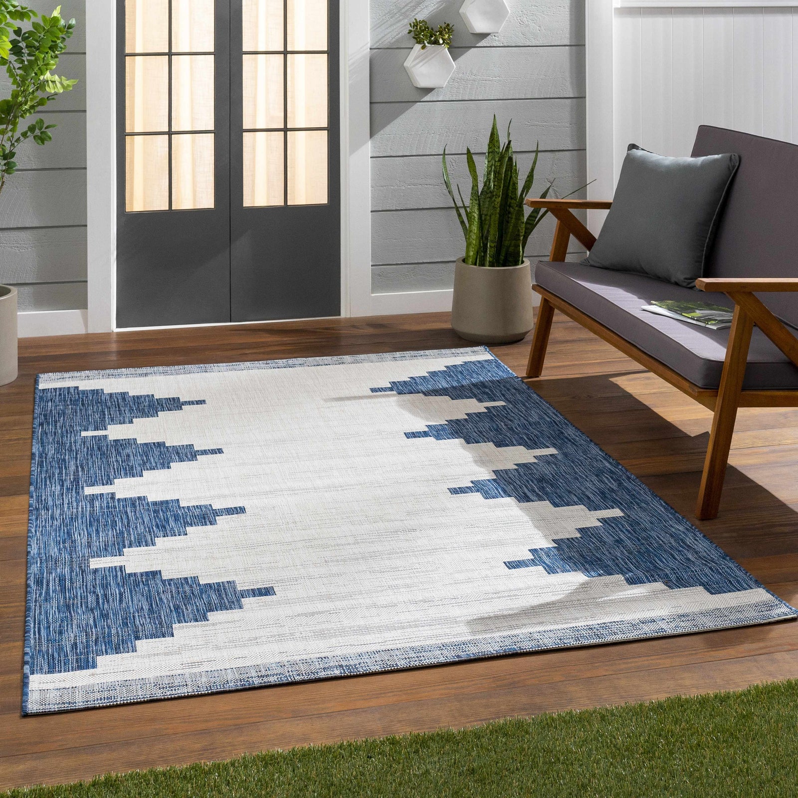 Alfombra para interior y exterior Djugun Navy