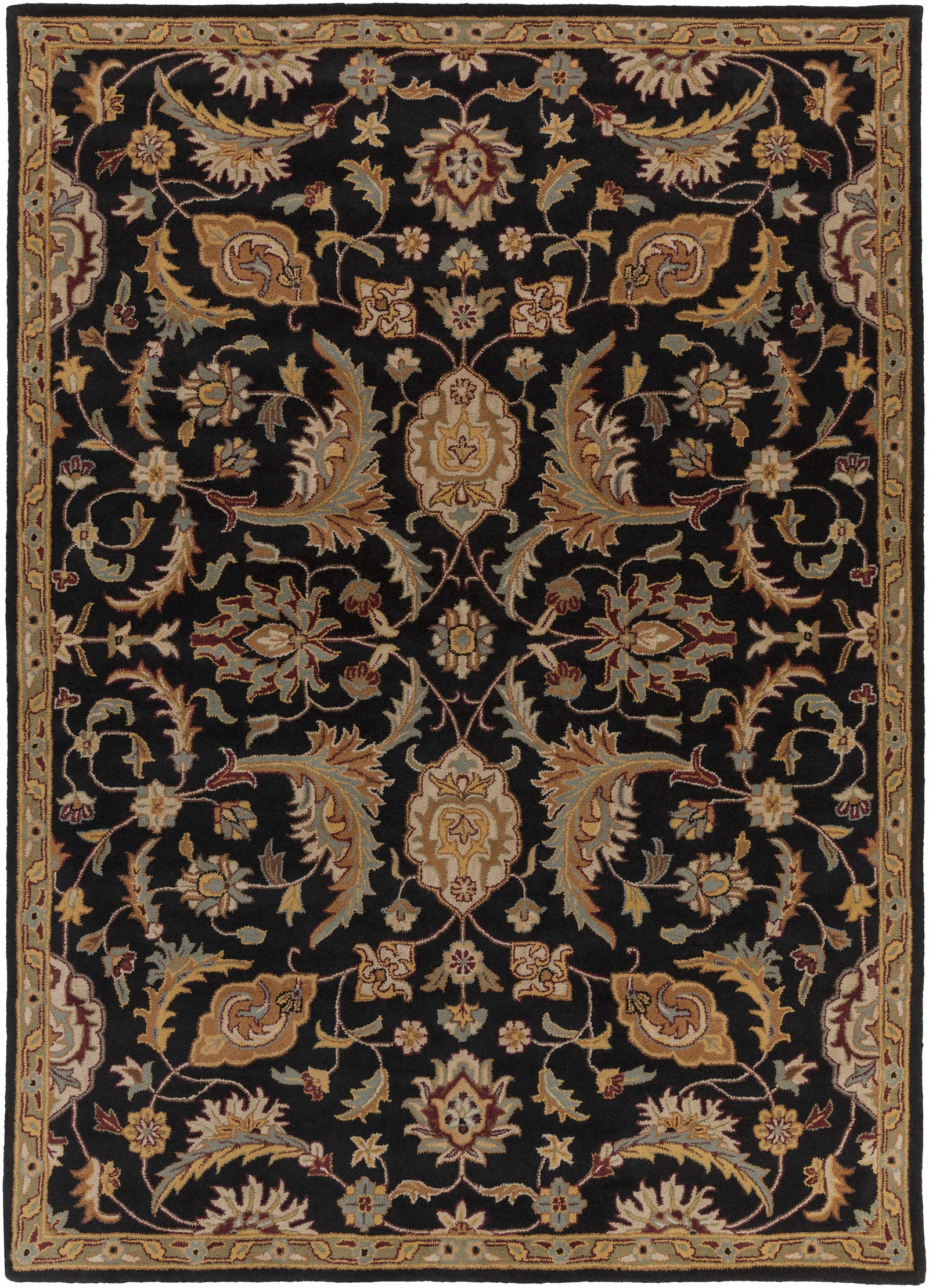 Blomkest Black&Yellow Traditional Wool Carpet