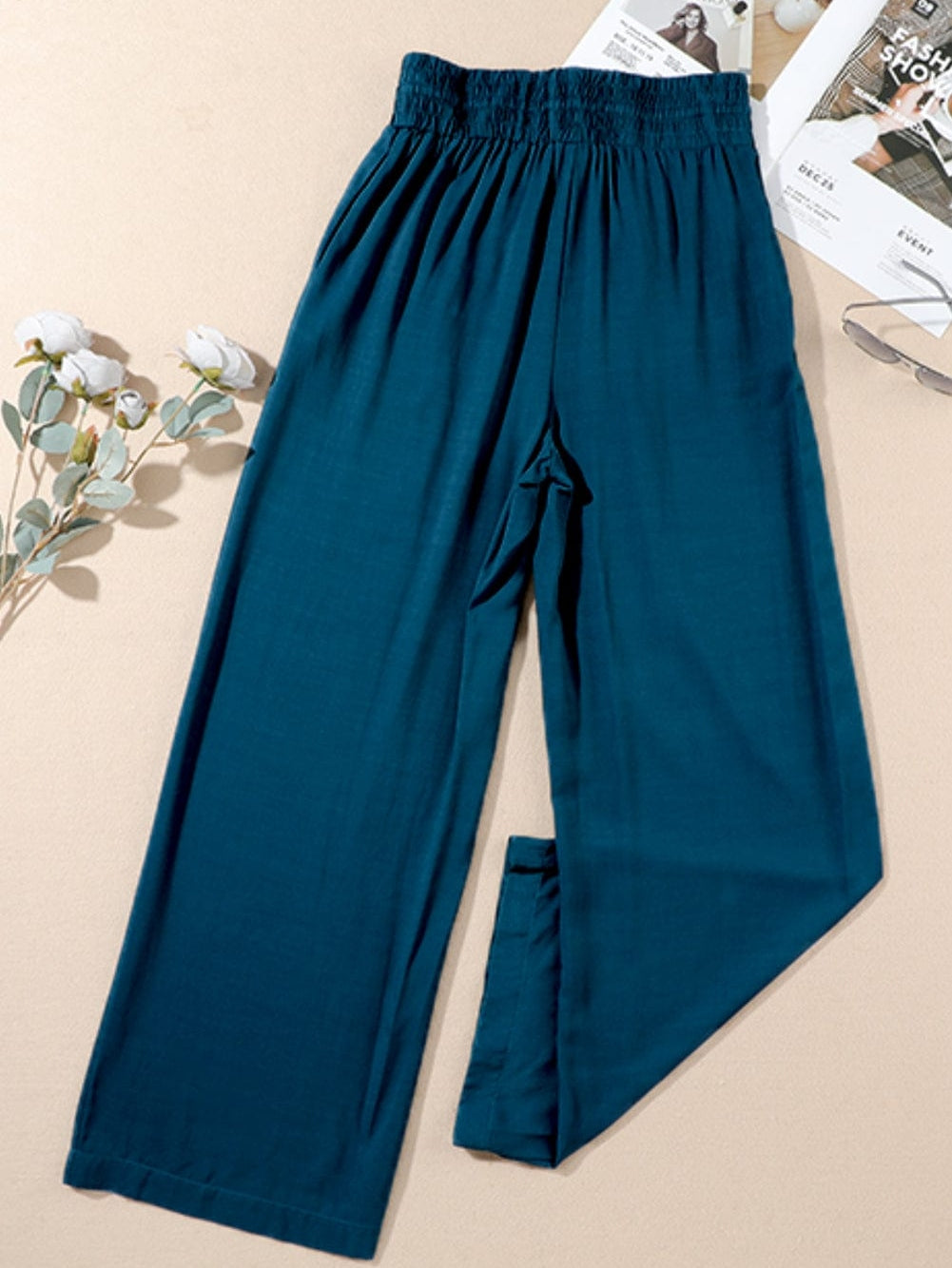 Teal Wide Leg Pants: Casual Style