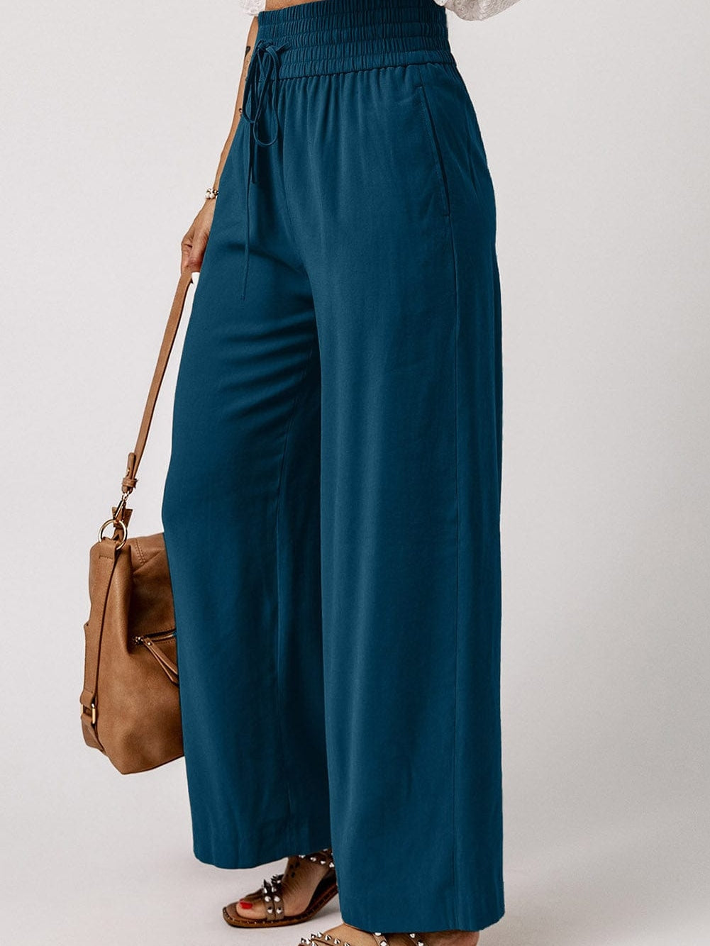 Teal Wide Leg Pants: Casual Style