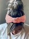 Blush Pink Textured Wide Elastic Headband