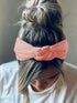 Blush Pink Textured Wide Elastic Headband