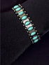 Bohemian Green Turquoise Gem Beaded Open Bangle