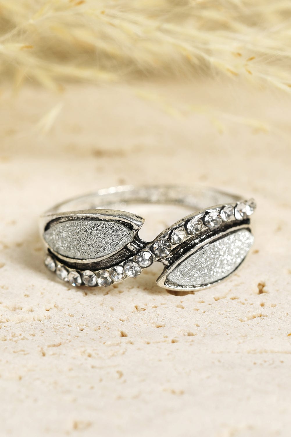 Bohemian Turquoise Rhinestone Ring Collection - Set of 8 Vintage Silver Rings