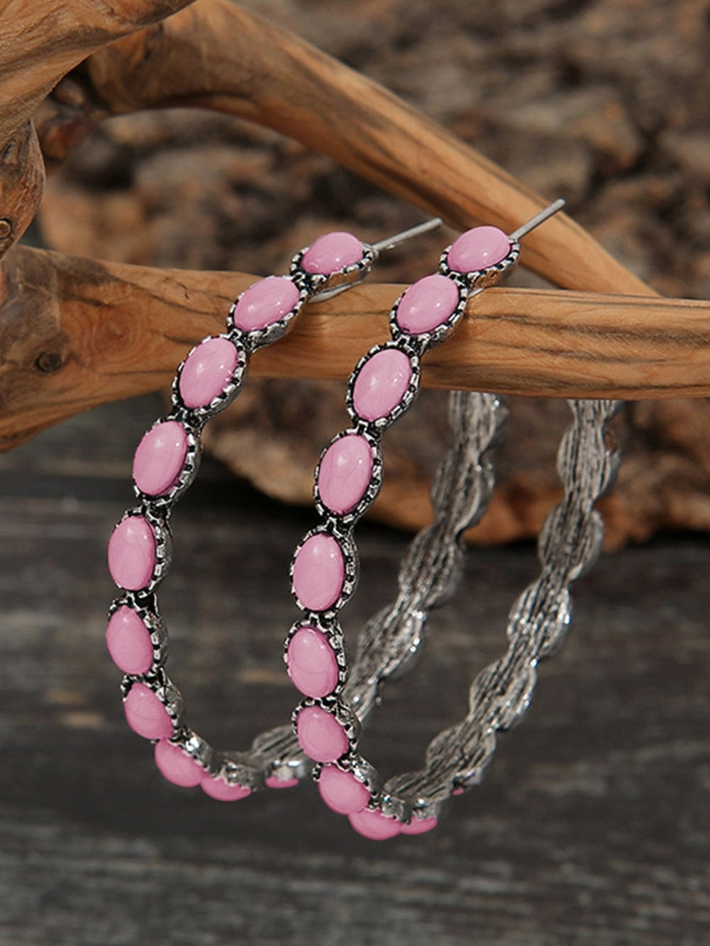 Retro C-shape Earrings with Gemstone Accents