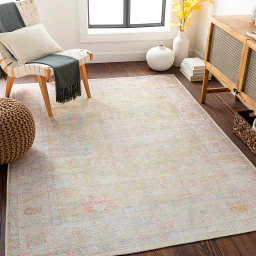 Alfombra lavable de pelo plano vintage Bozkurt