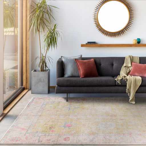 Alfombra lavable de pelo plano vintage Bozkurt