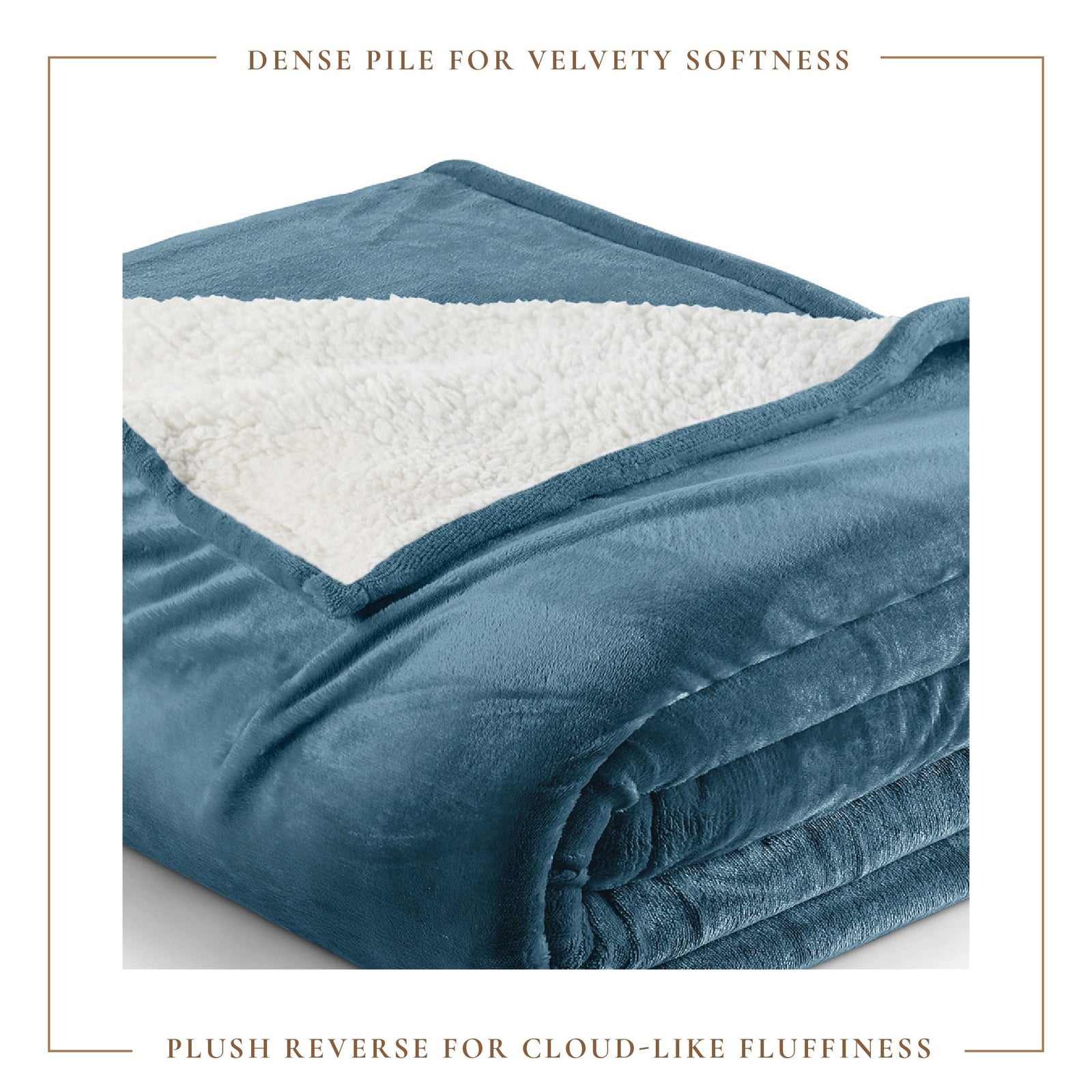 Velvet Plush Sherpa Bed Blanket - Sherpa Fleece Collection
