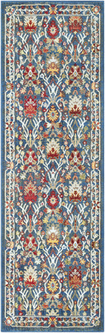 Alfombra de damasco azul marino Neola