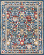 Alfombra de damasco azul marino Neola