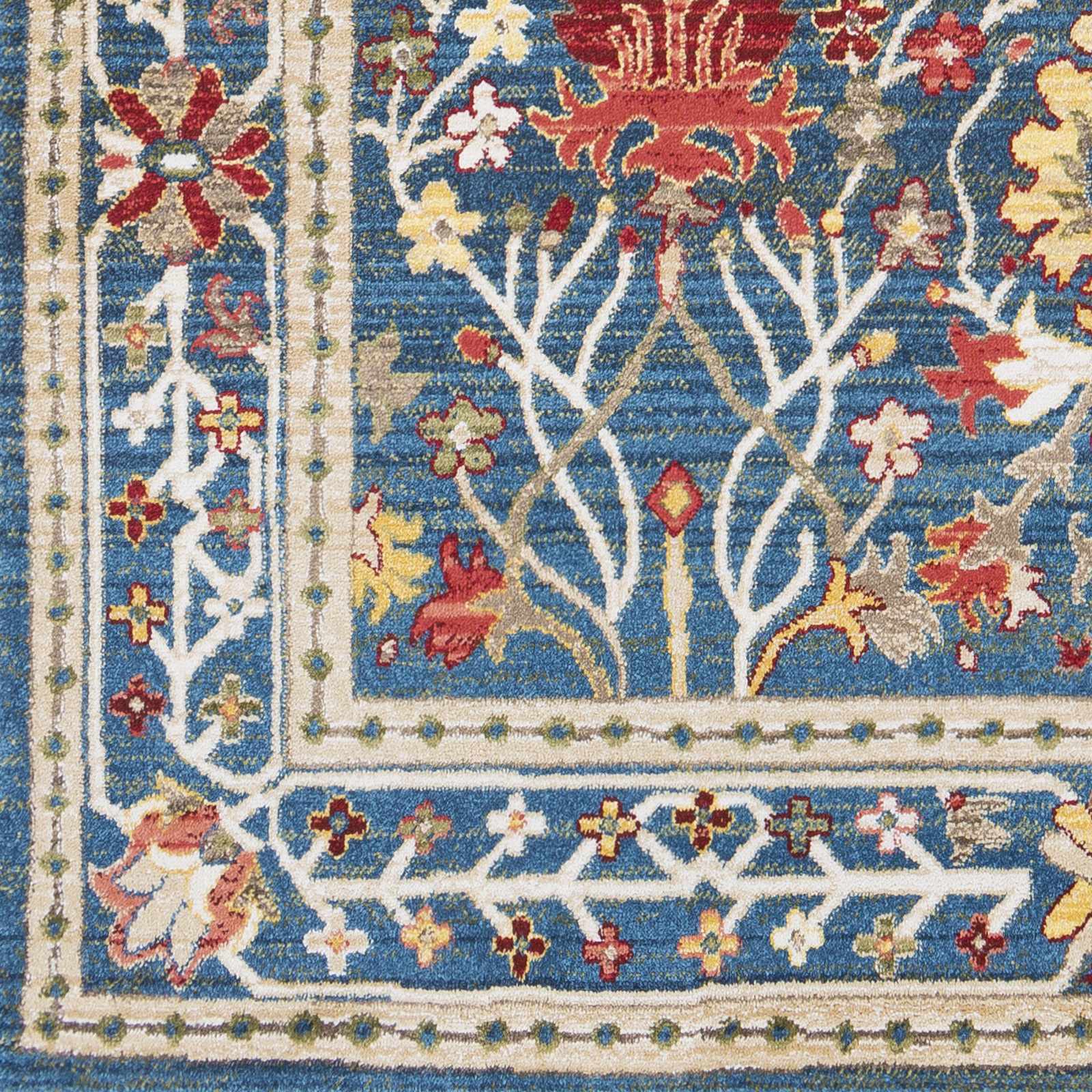 Alfombra de damasco azul marino Neola