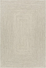 Alfombra trenzada de yute sintético de color beige