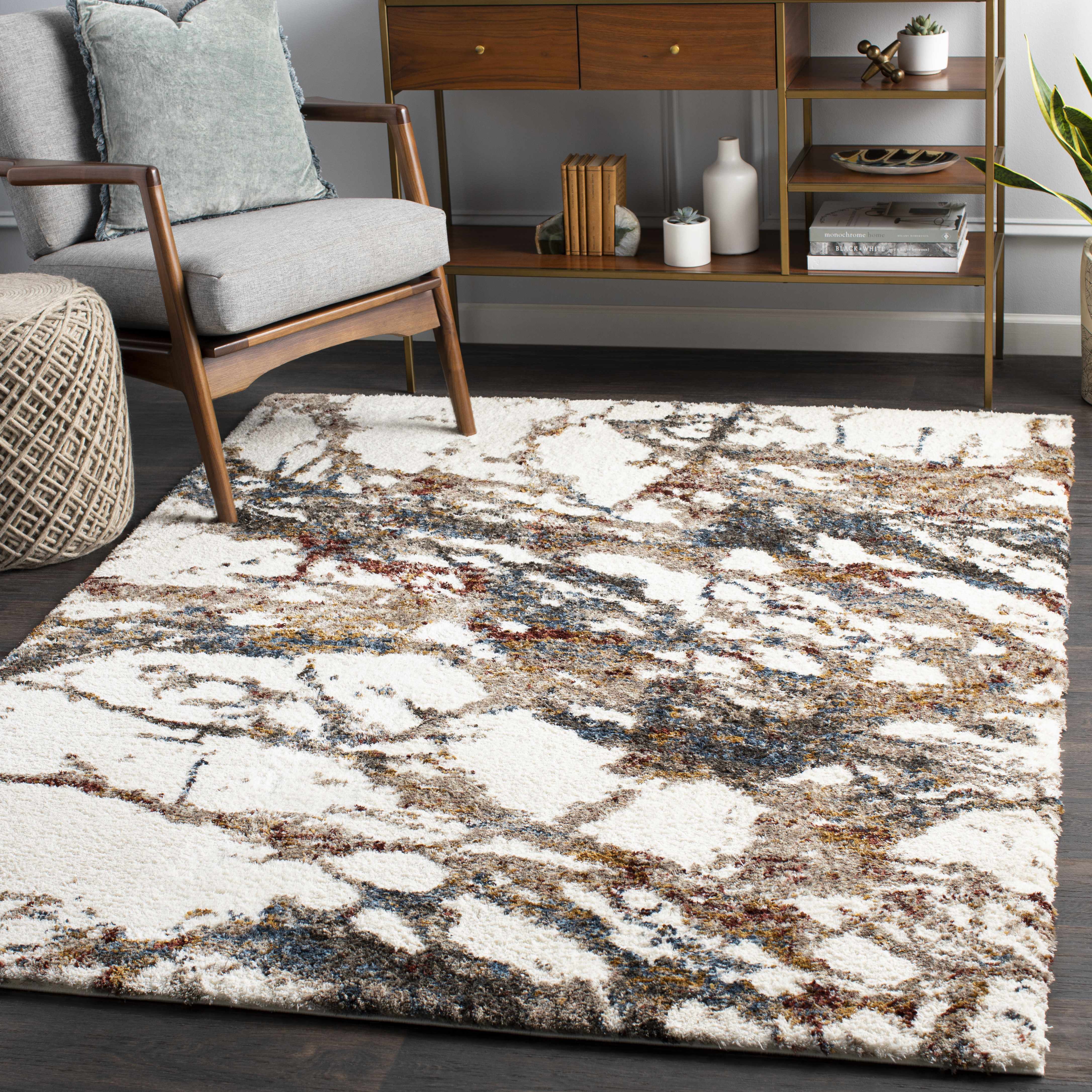 Alfombra de felpa de mármol beige de Bremen