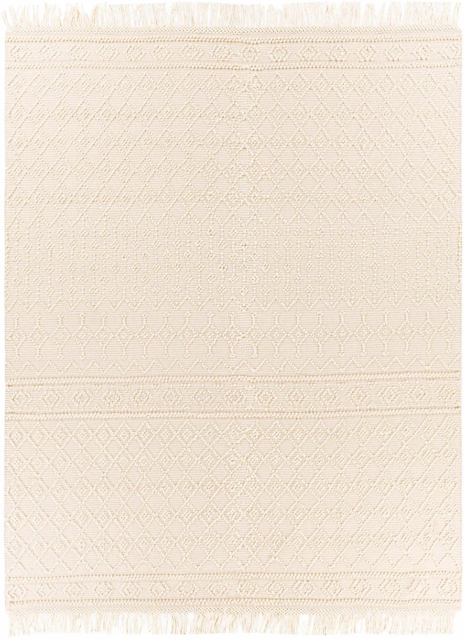 Alfombra de lana y algodón beige Brothers - Liquidación
