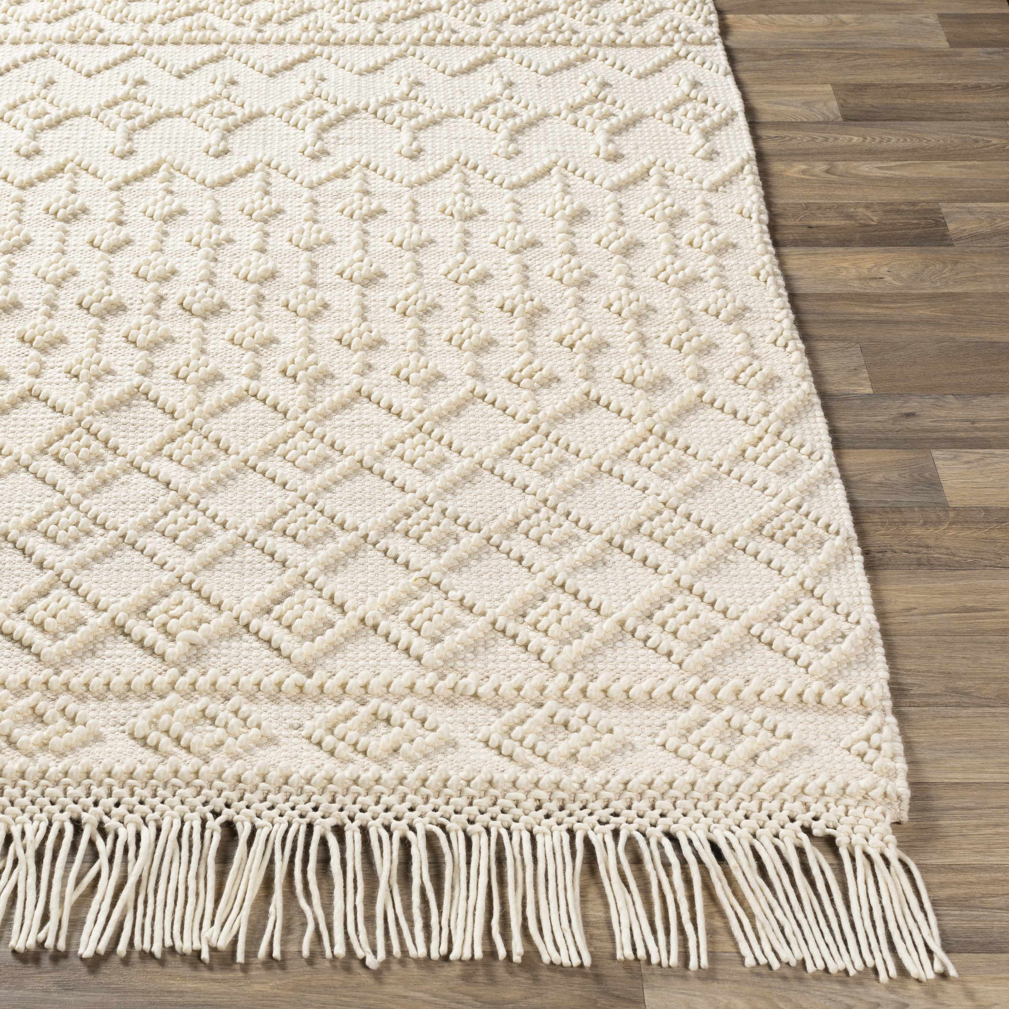 Alfombra de lana y algodón beige Brothers - Liquidación