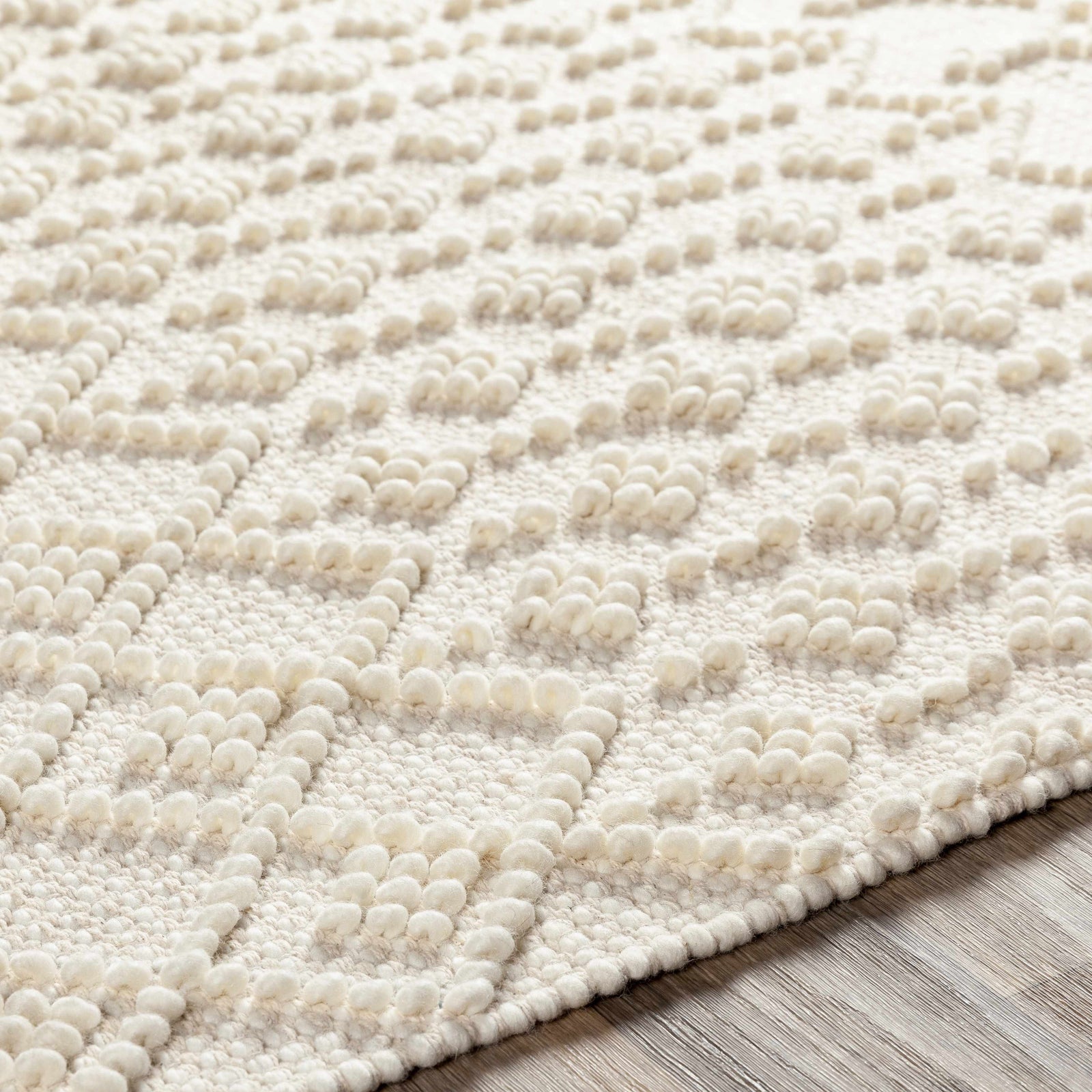 Alfombra de lana y algodón beige Brothers - Liquidación