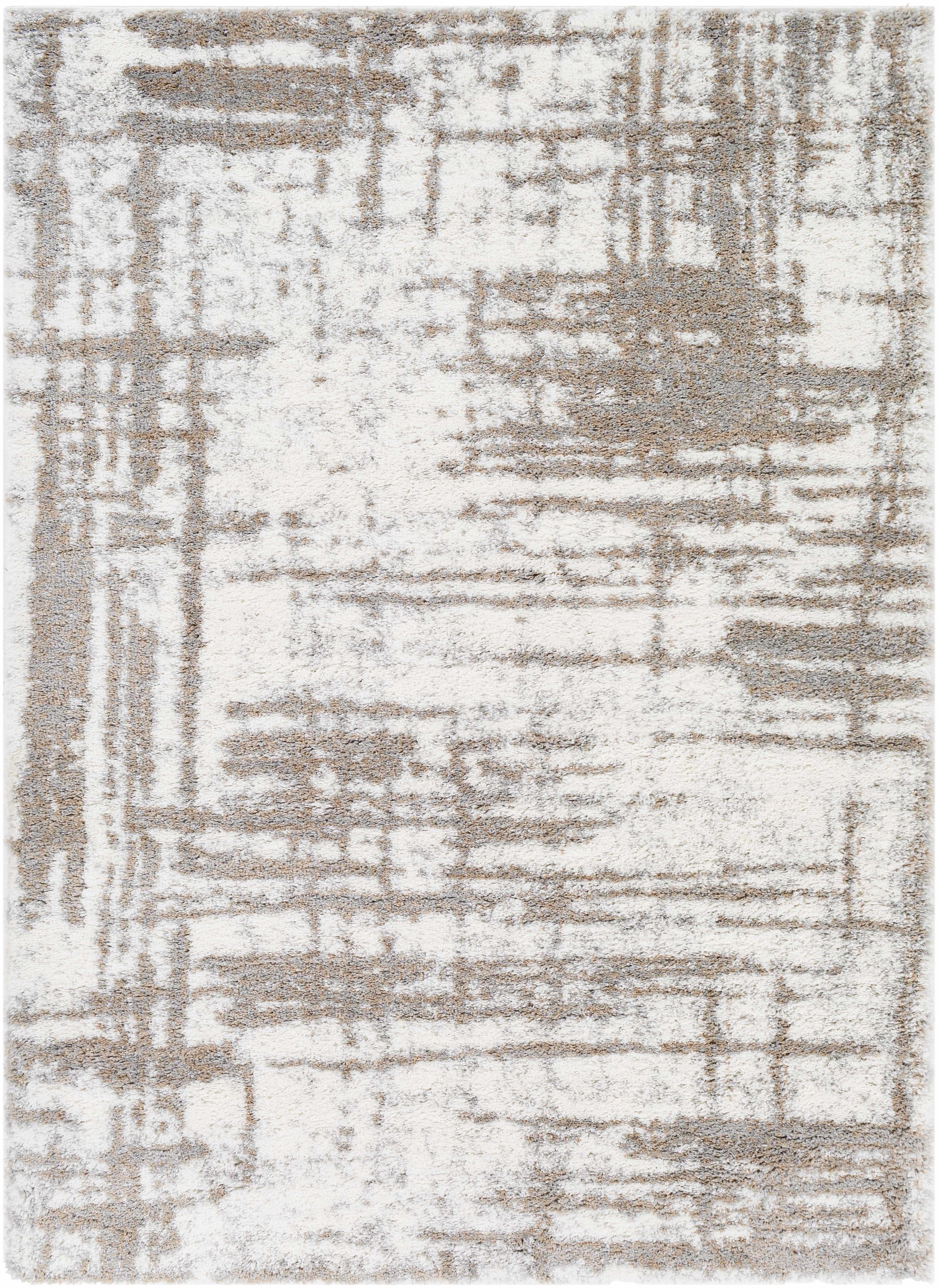 Alfombra de felpa con rayas abstractas Broulee