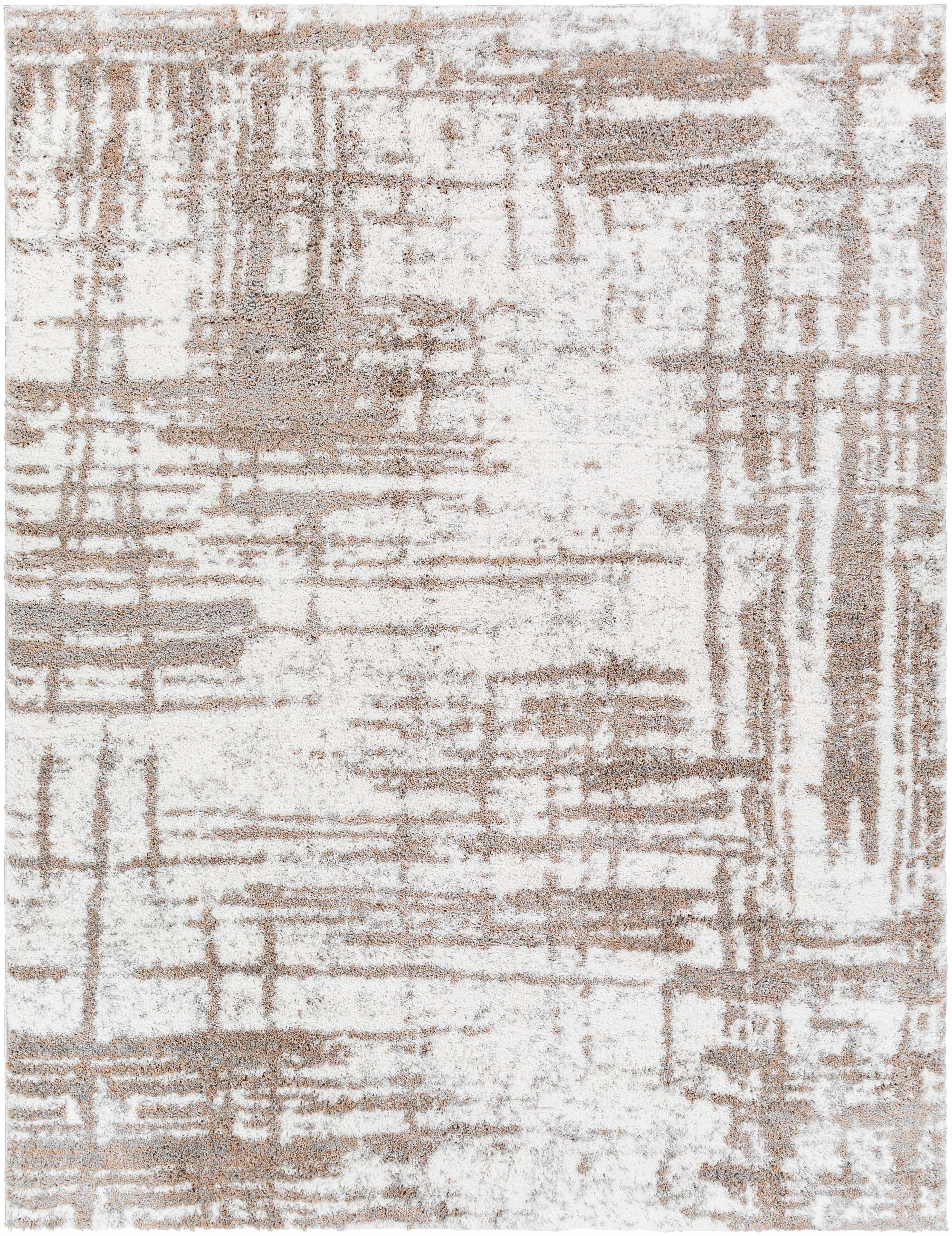 Alfombra de felpa con rayas abstractas Broulee