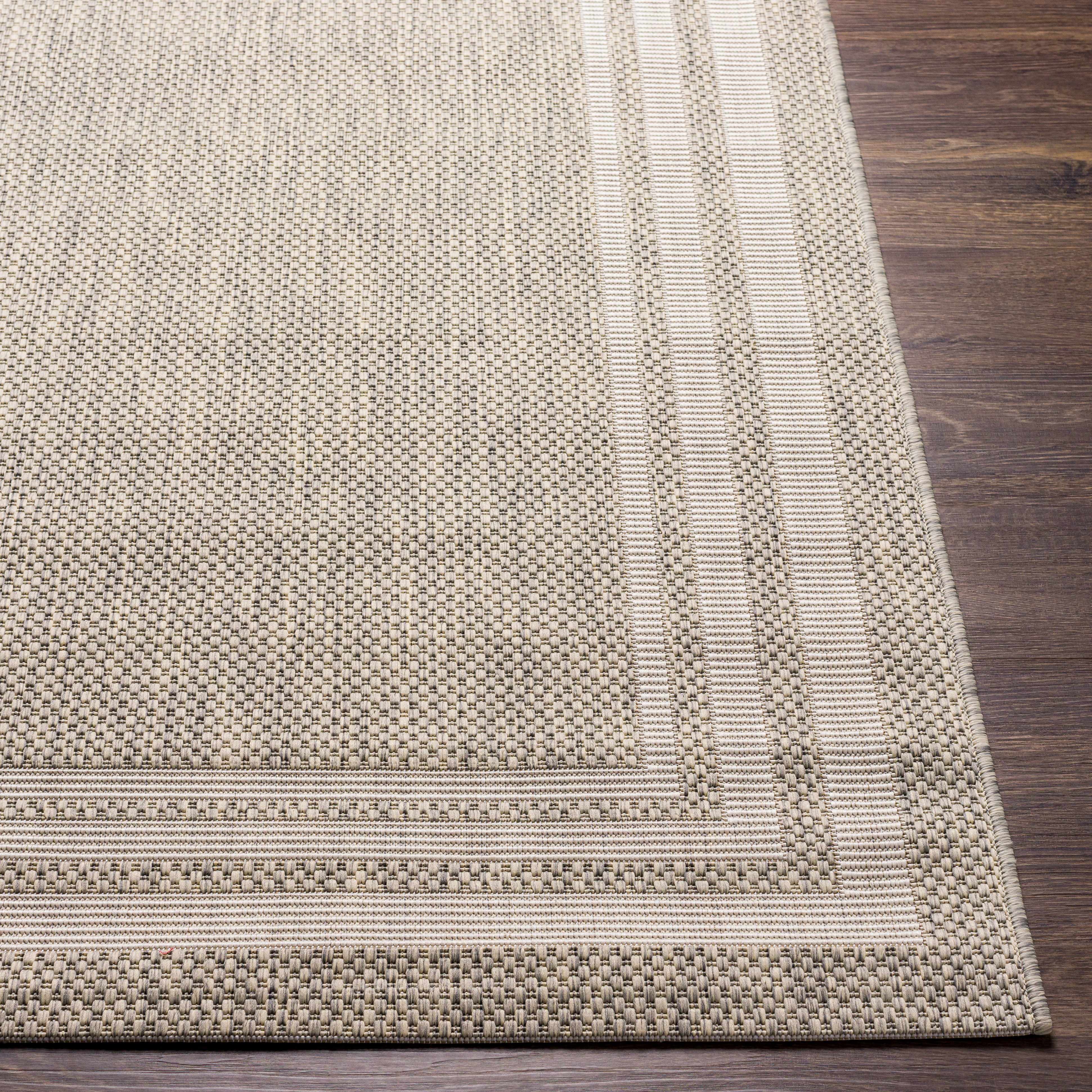 Alfombra beige con borde Burradoo