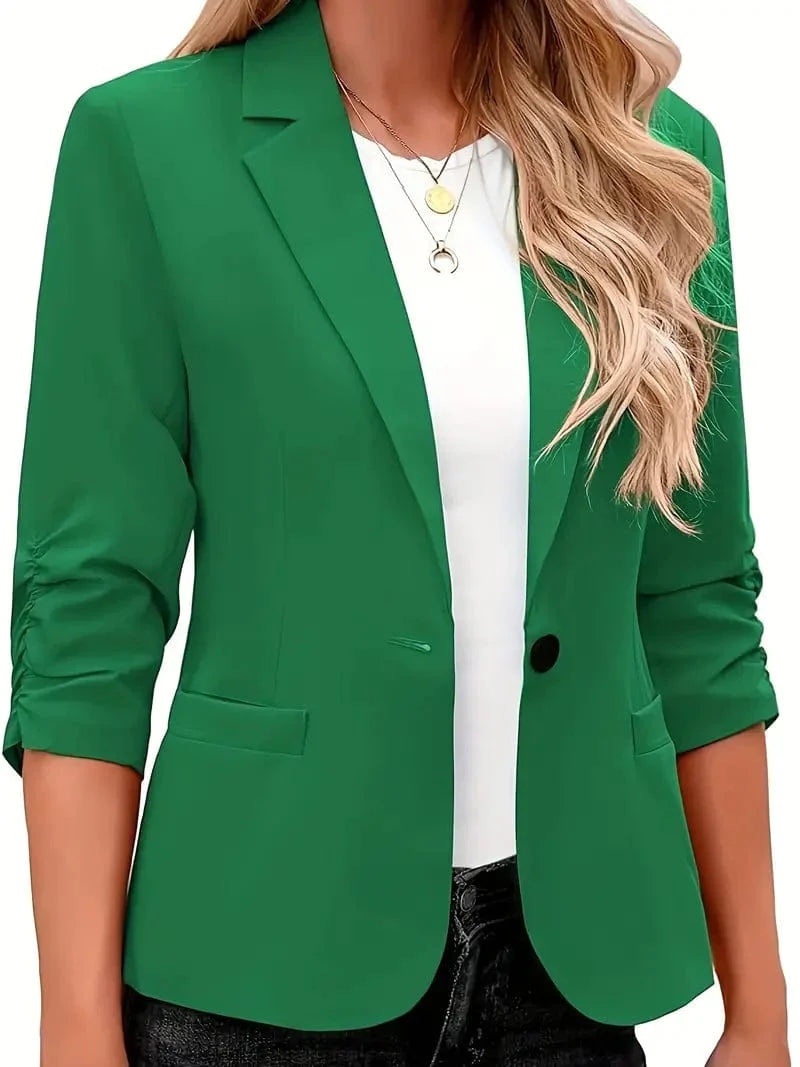 3/4 Sleeve Red Work Blazer