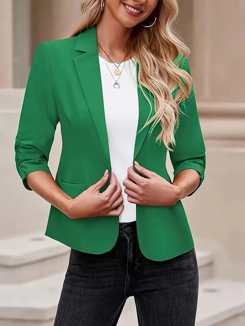 3/4 Sleeve Red Work Blazer
