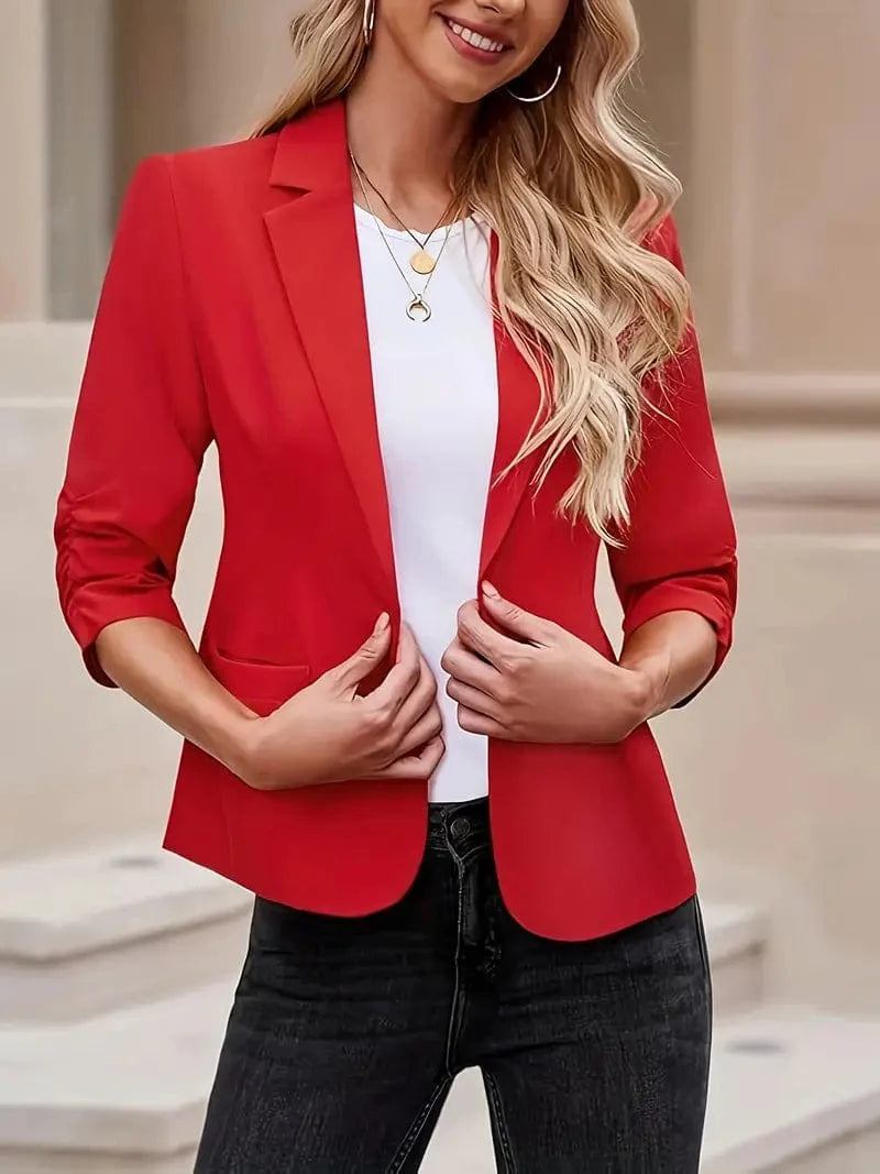 Fitted Red Blazer