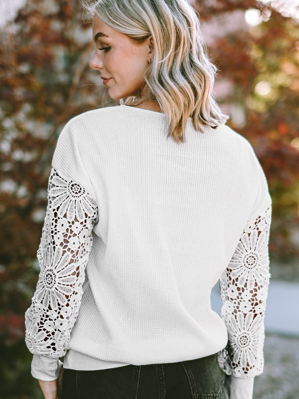 Long Sleeve V-Neck Tunic with Butterfly Design