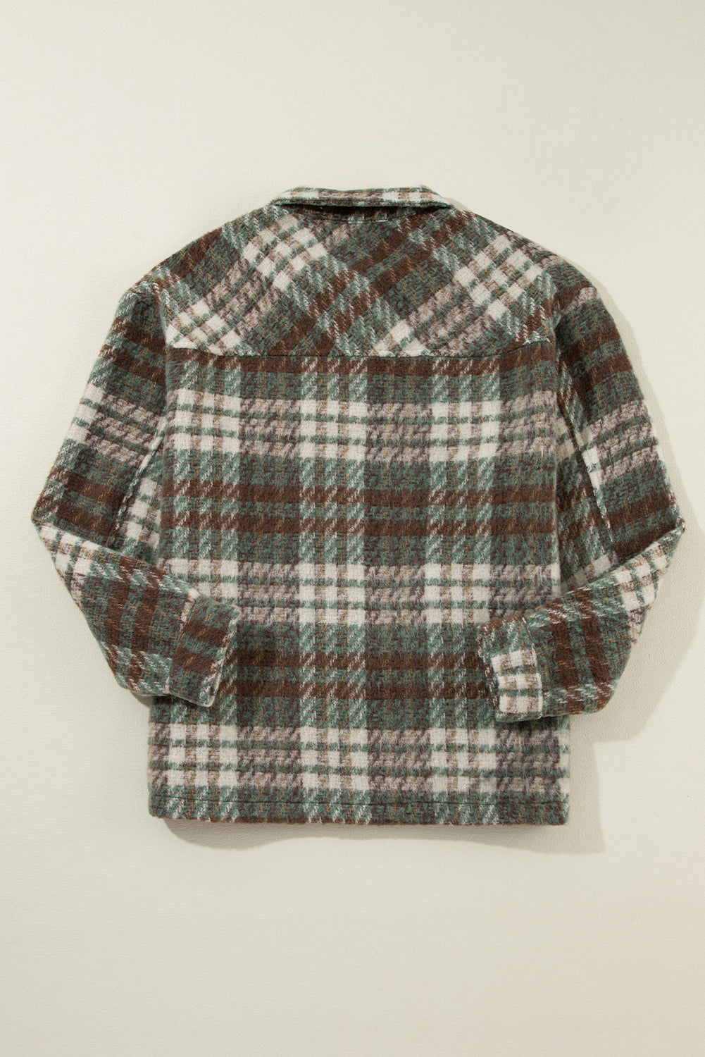 Relaxed Fit Plaid Shirt Jacket for Plus Size